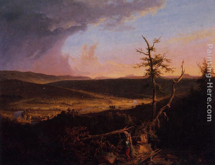 View on the Schoharie painting - Thomas Cole View on the Schoharie art painting